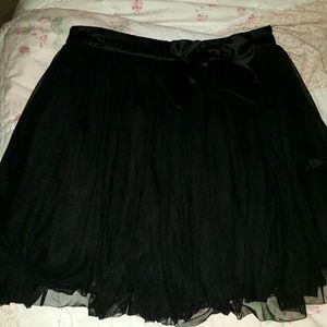 Black TuTu Tulle Forever 21 Bow Waist Skirt Sz L